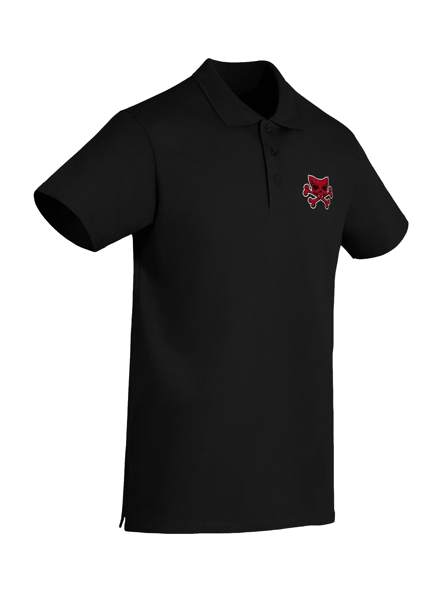 Red Kat Skull Embroidered Unisex Polo product image (6)