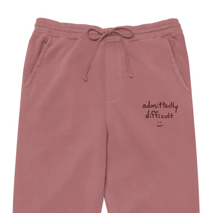 admittedly difficult (maroon thread) pigment dyed sweatpants product image (2)