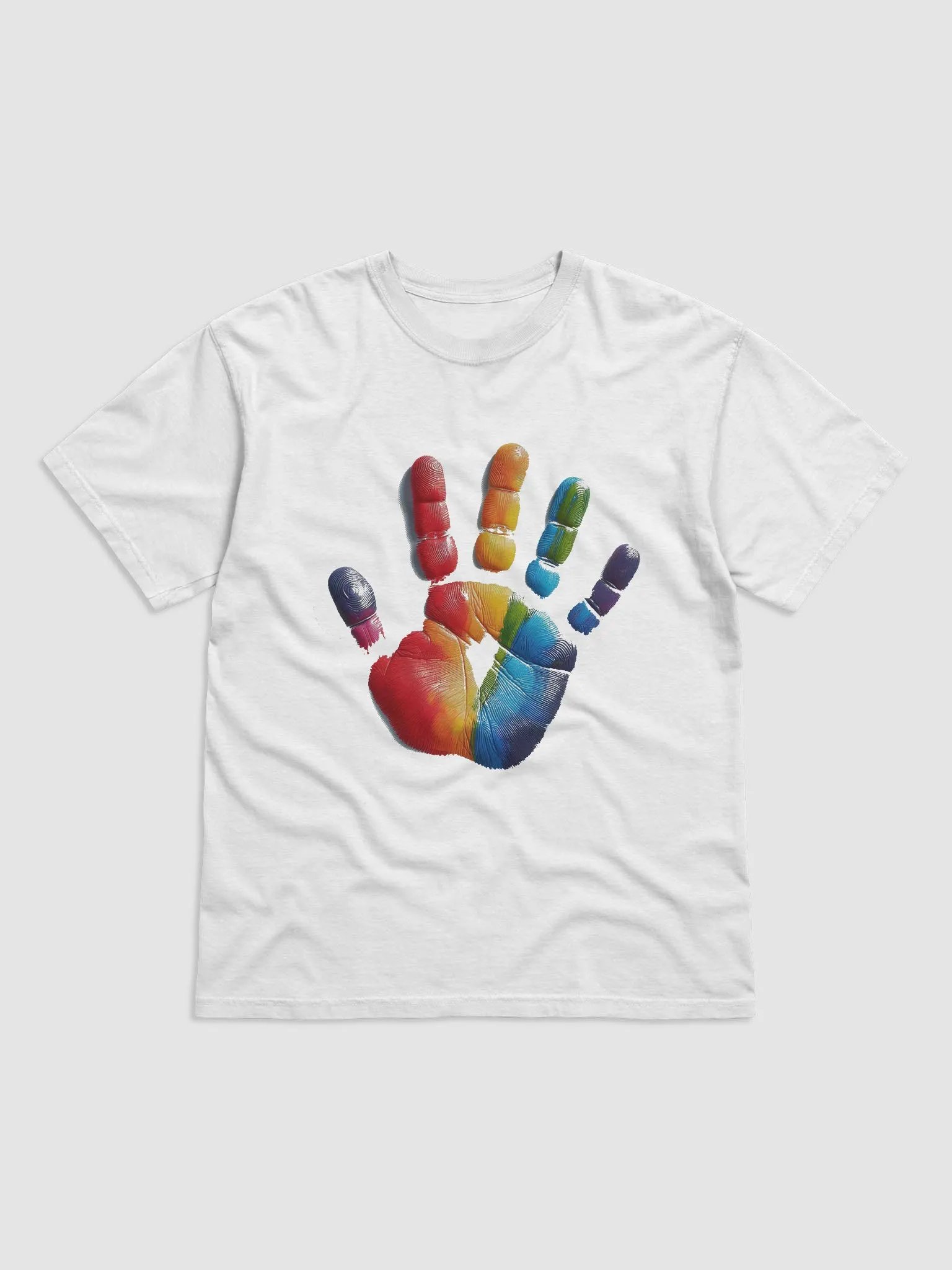Rainbow Handprint Cotton Tee White product image (1)