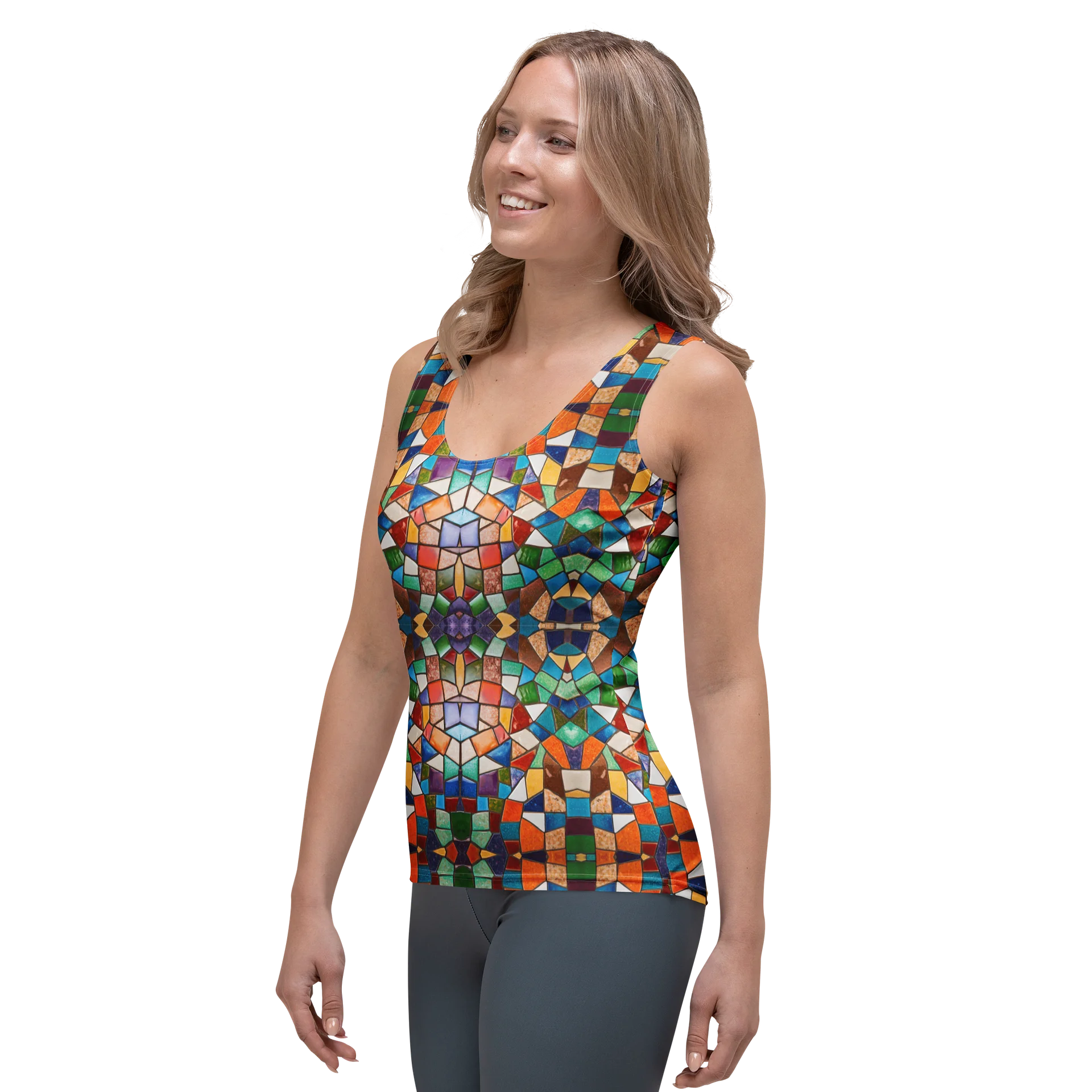 Women's Tank Top Glasmosaik-Fieber: Buntes Kaleidoskop-Top product image (4)