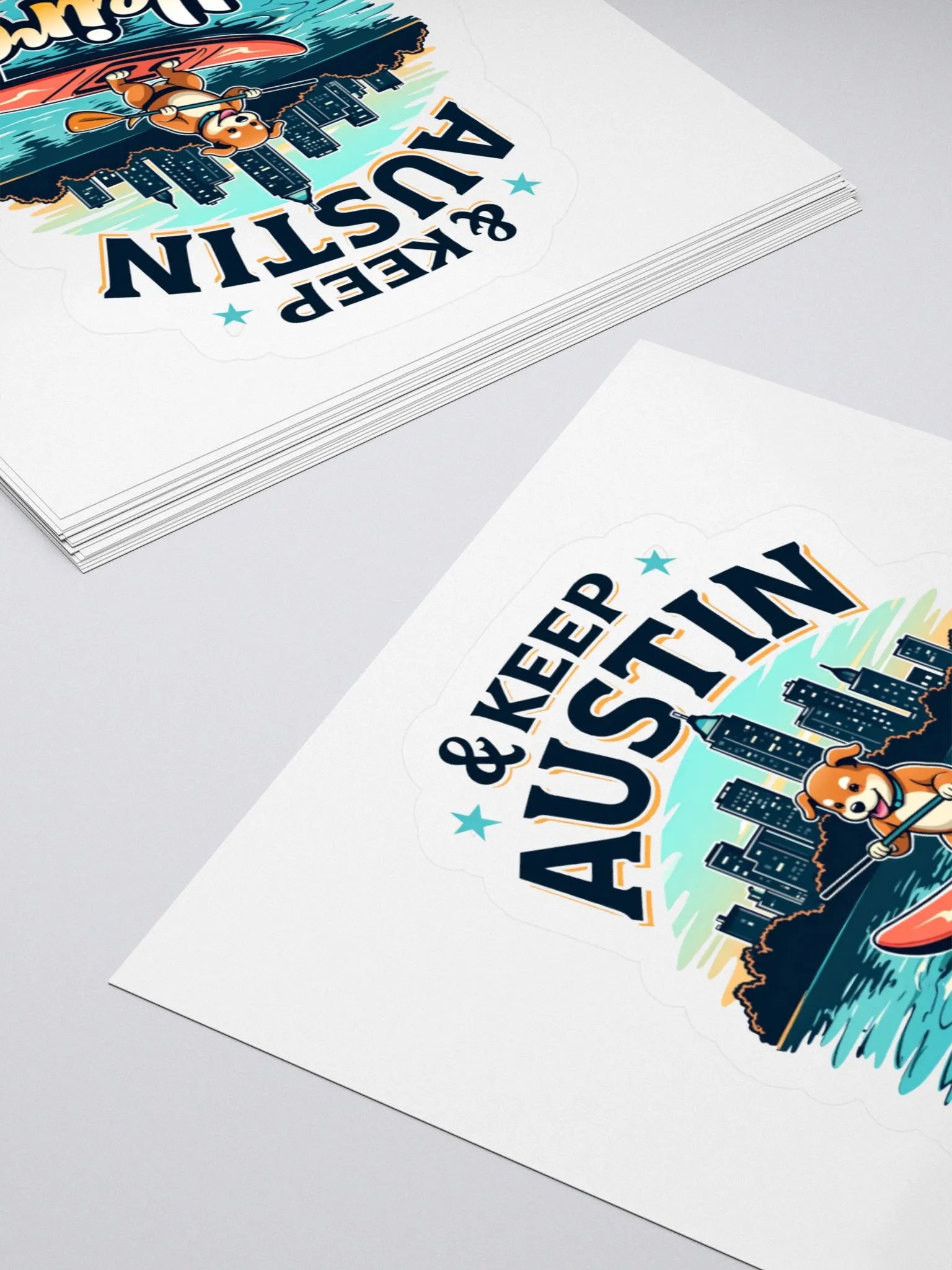 Keep Austin Weird Dog Paddleboarding Sticker product image (14)