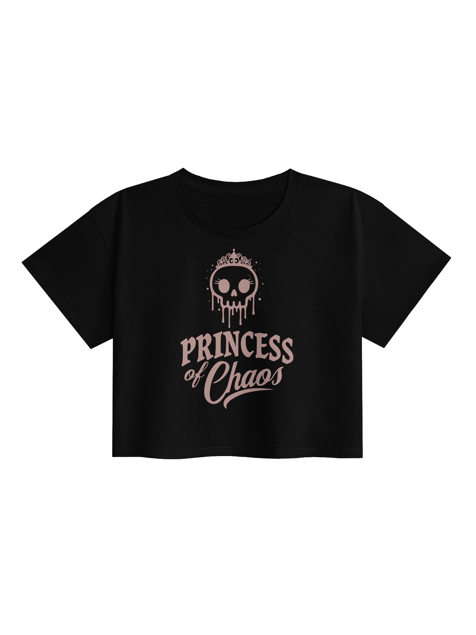 Princess of Chaos Skull Cropped Tee - Pink product image (1)