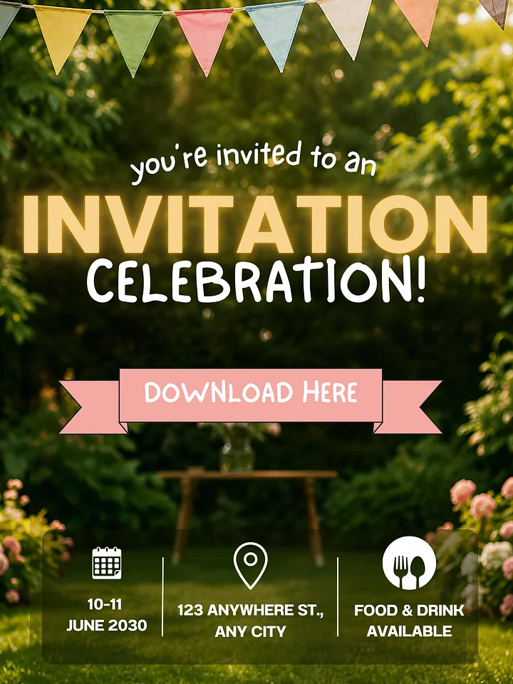Customizable Invitation Templates: Wedding, Birthday, Holiday, Grand Opening, and More! product image (1)
