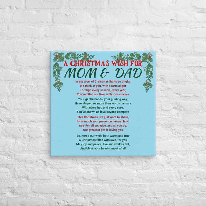 Mom Dad Christmas Wish Canvas product image (2)