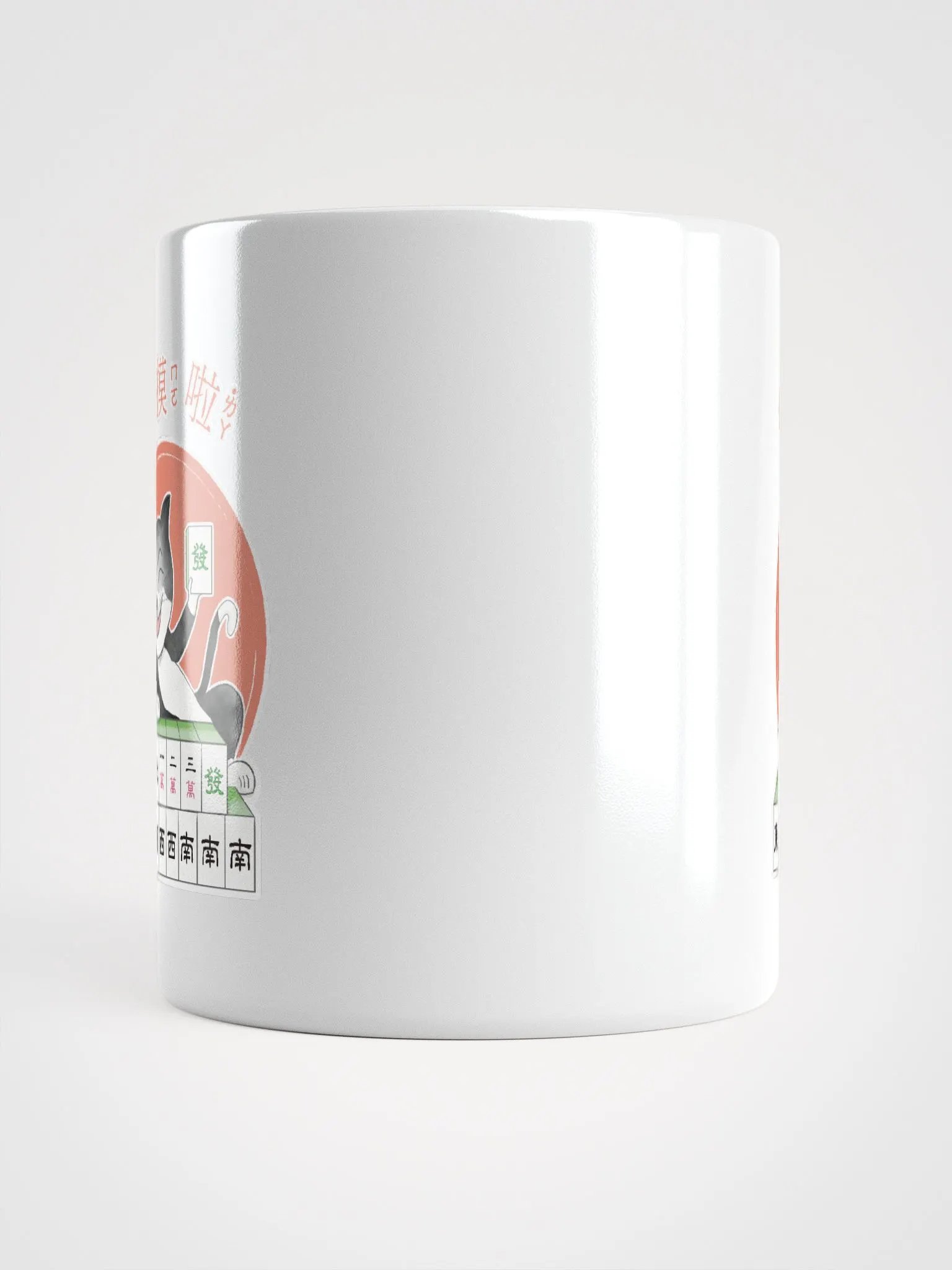 black mahjong cat win white coffee mug product image (10)