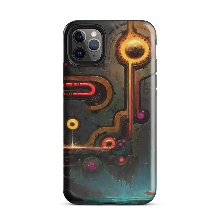 Mechanical Sun - Futuristic Circuit Art iPhone Case product image (2)