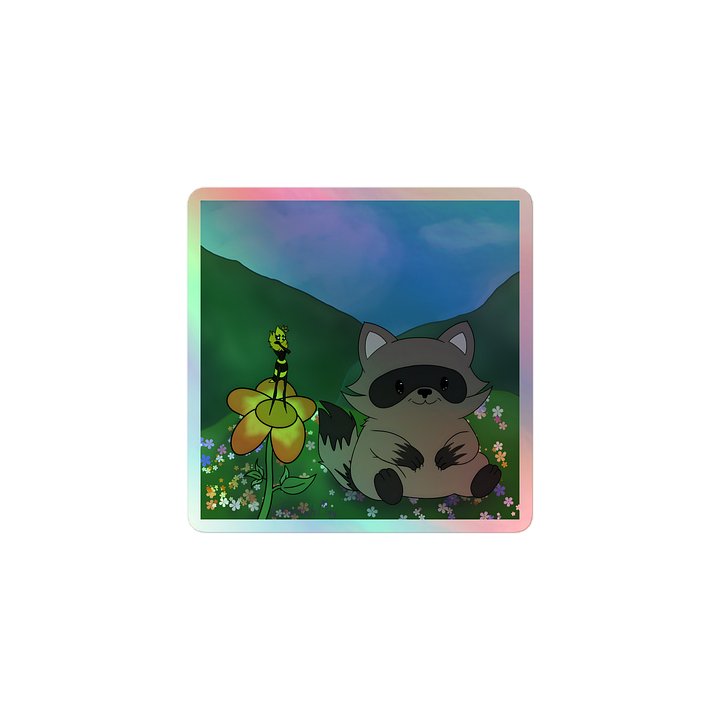 plouj33 x RespawnRaccoon Holographic Sticker product image (1)