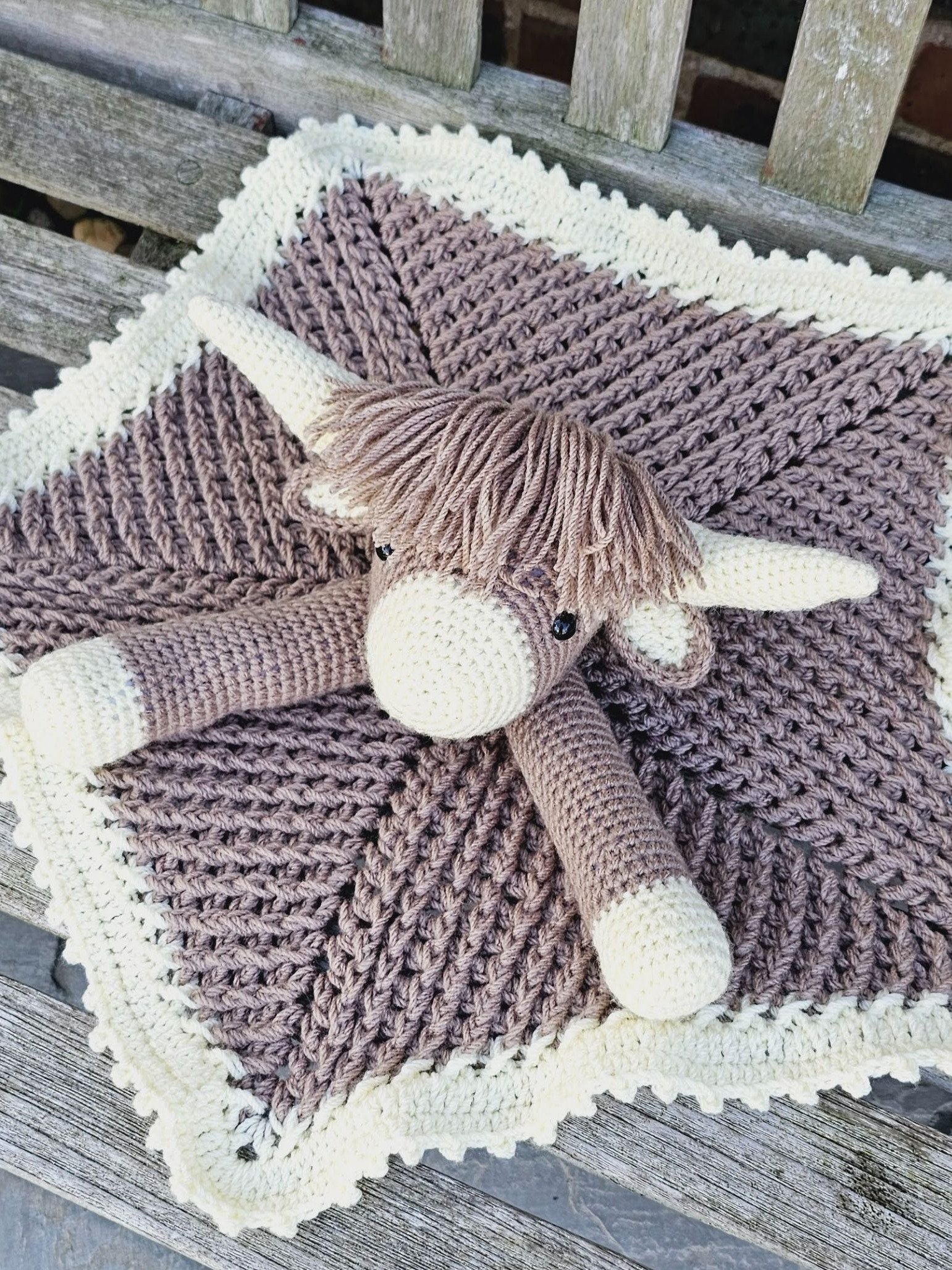 Highland Cow Lovey Blanket Crochet Pattern | Scottish Farm Animal (PDF Pattern) product image (8)