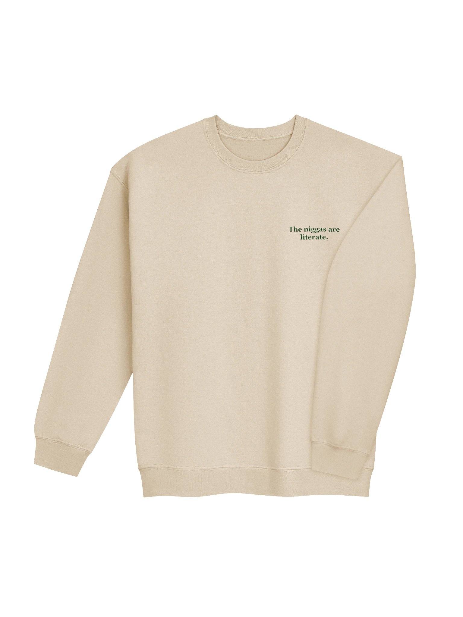 the n*ggas are literate oatmeal crewneck sweatshirt product image (4)