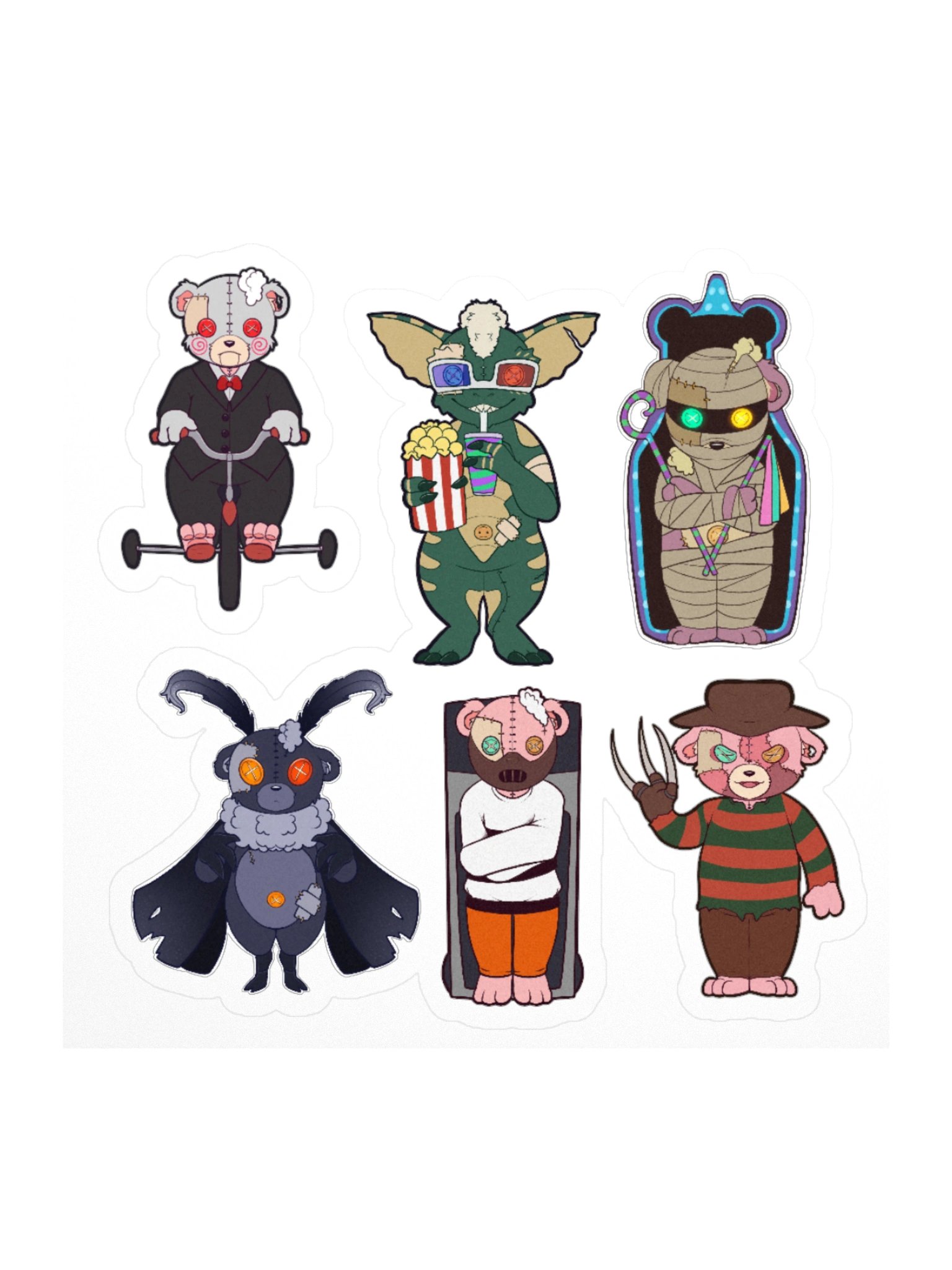 Anxiety Bear Scare Bear Stickers Halloween 2026 pt 4 product image (2)