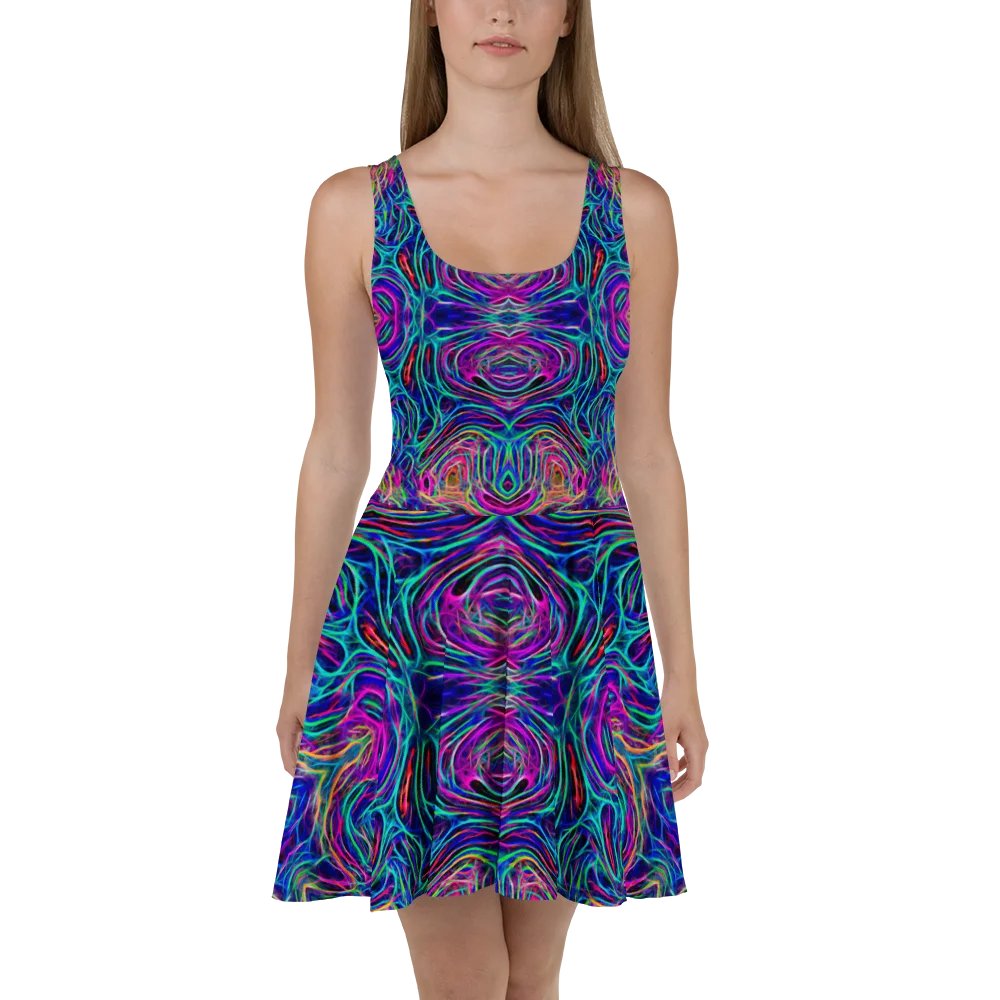 Neon Labyrinth Skater Dress product image (2)
