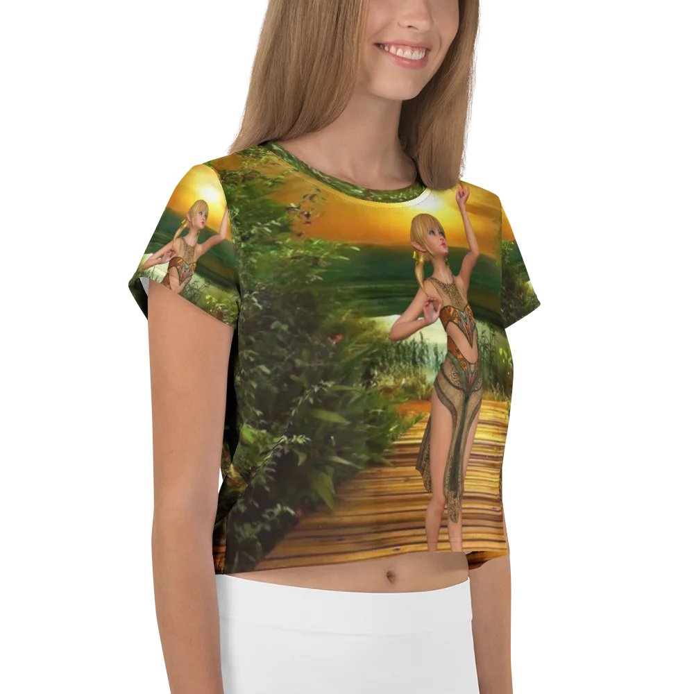 'Elven Stories - The Night of Your Return' All-Over Crop Tee product image (4)