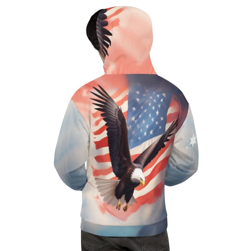Flying Bald Eagel/All-Over Print Recycled Unisex Hoodie by Sublicolor product image (2)