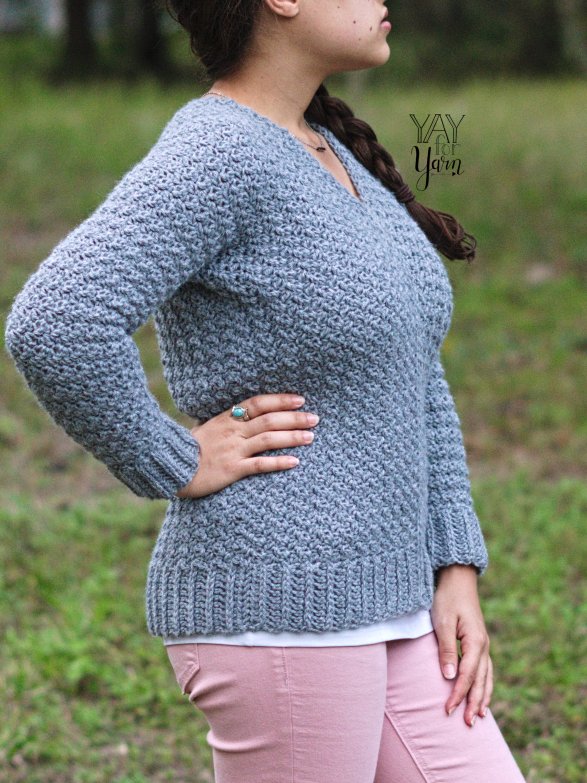 Textured Pullover - PDF Crochet Sweater Pattern & Video Tutorial product image (2)