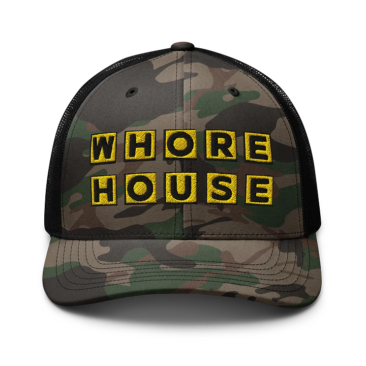 WHORE HOUSE Camo Trucker Hat product image (1)