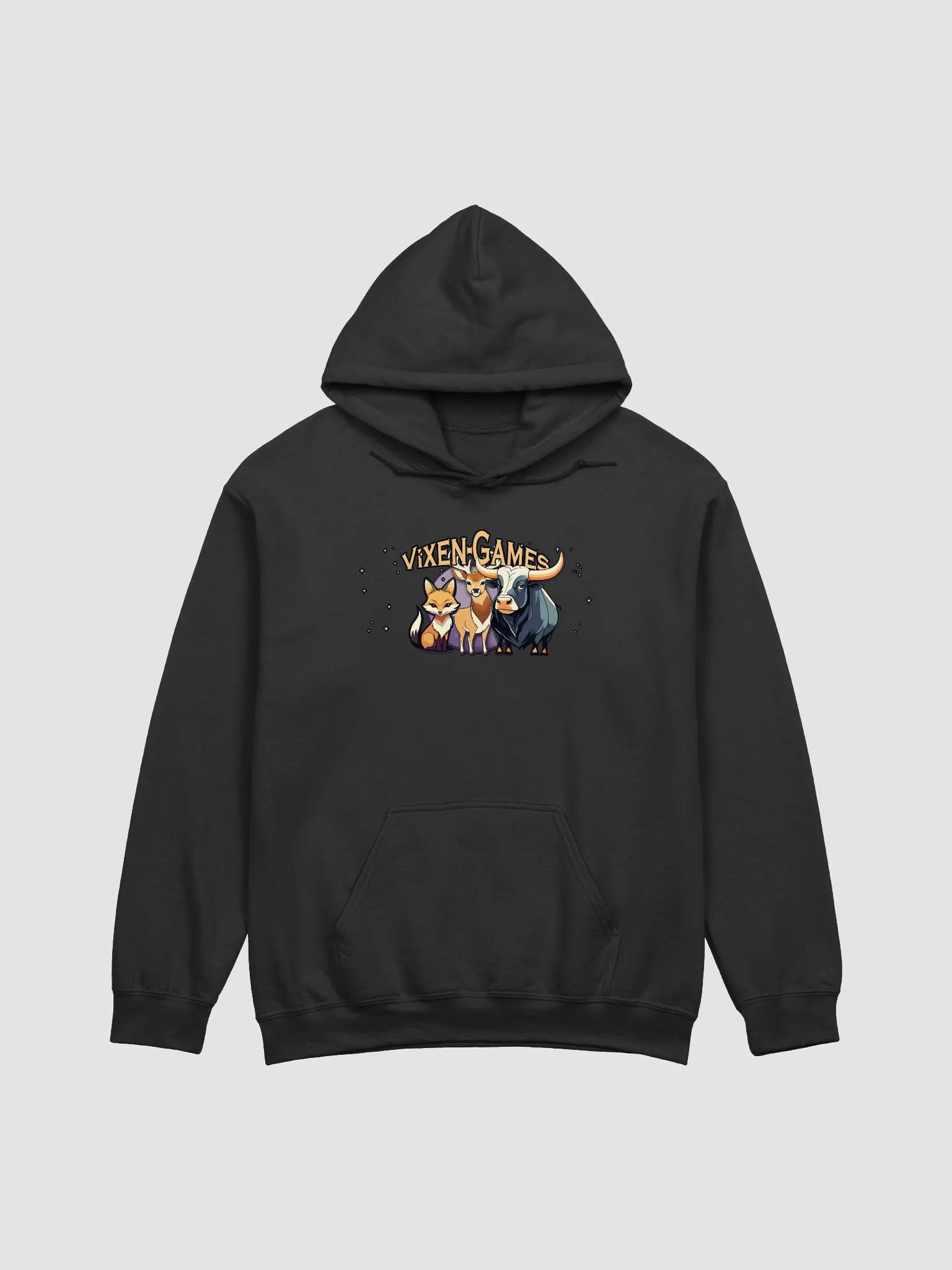 Hoodie with Cute Vixen Stag and Bull Vixen Games design product image (8)