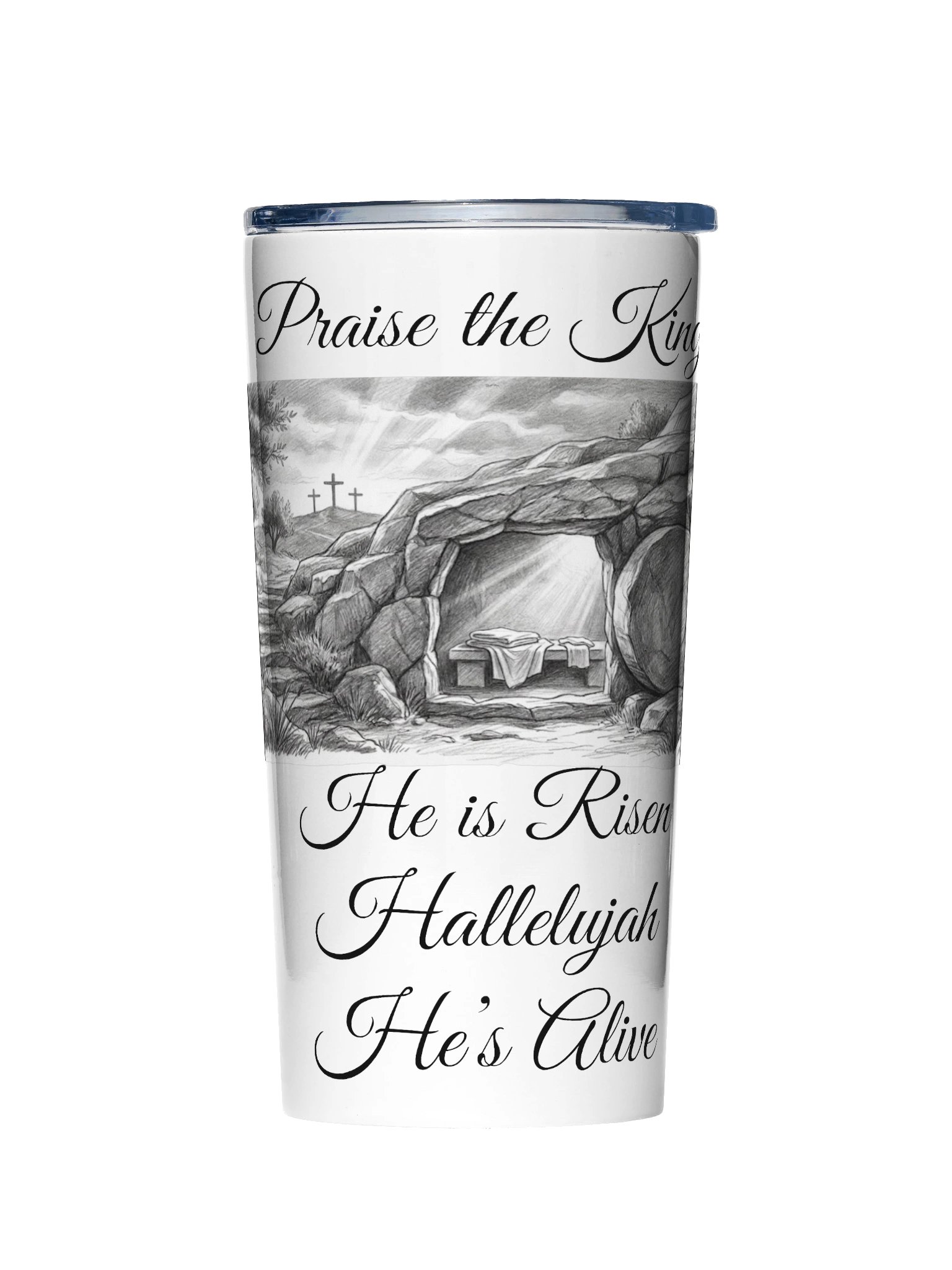 "He Is Risen" Resurrection Scene Stainless Steel Travel Mug product image (1)