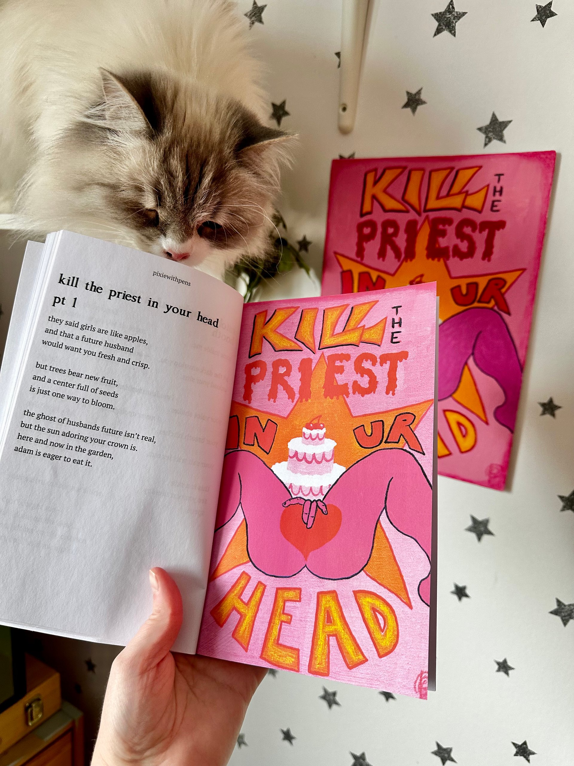 'kill the priest in your head' original painting from 'poetry f*cks' product image (3)