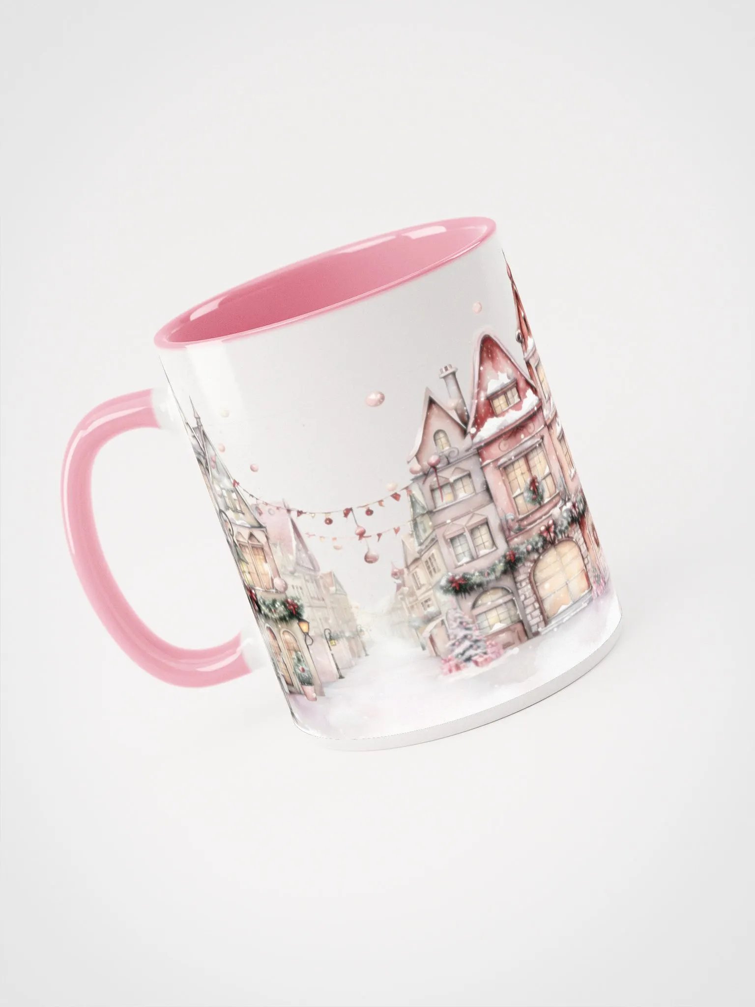 A Pink Christmas Ceramic Mug | The Night Before Christmas Ambiance | Holiday Drinkware product image (3)