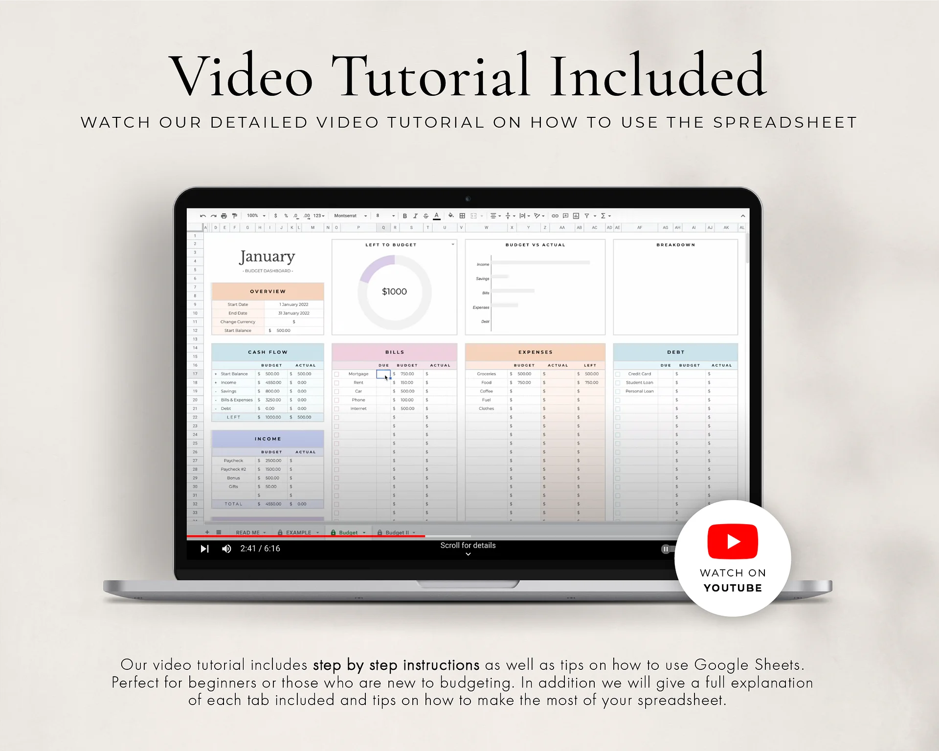 Simple Budget Planner Spreadsheet for Google Sheets product image (8)