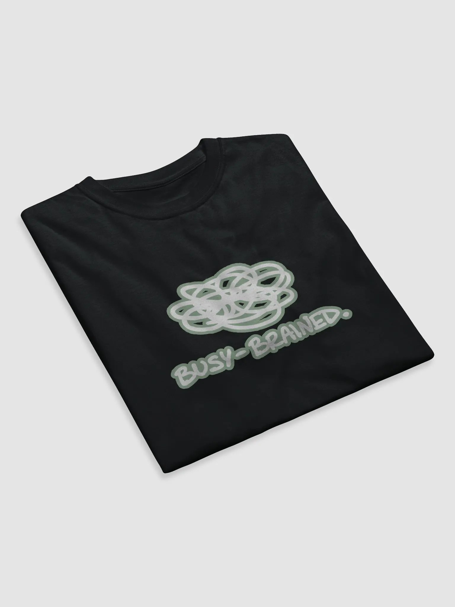 BUSY-BRAINED (lined design, #96B697) unisex eco tee product image (7)