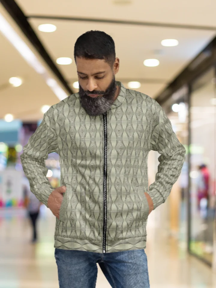 Adventure-Ready Recycled Track Jacket Sage Texture: Symmetrisches Blättermuster product image (2)