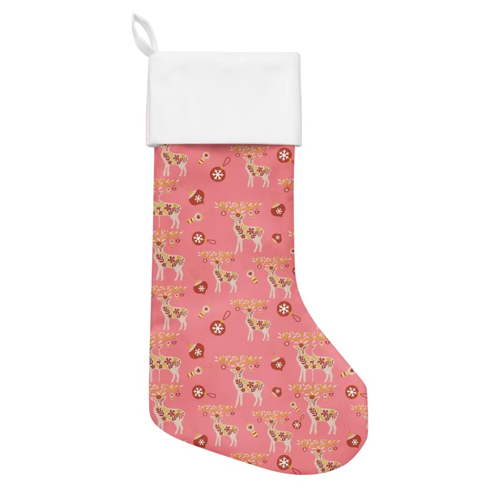 Deer & Ornament Stocking - Red product image (1)