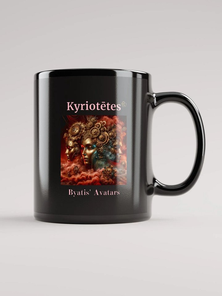 Supernal Kyriotētes | Black Glossy Mug product image (1)