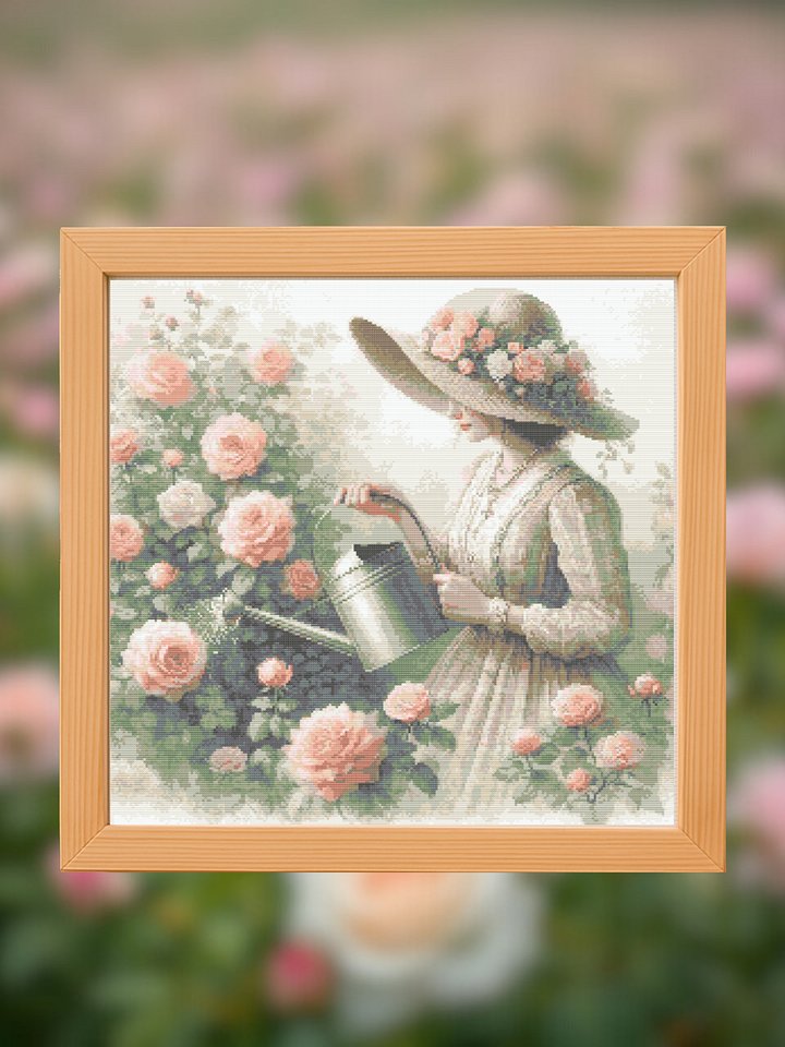 Lady Of The Roses Cross Stitch Pattern product image (1)