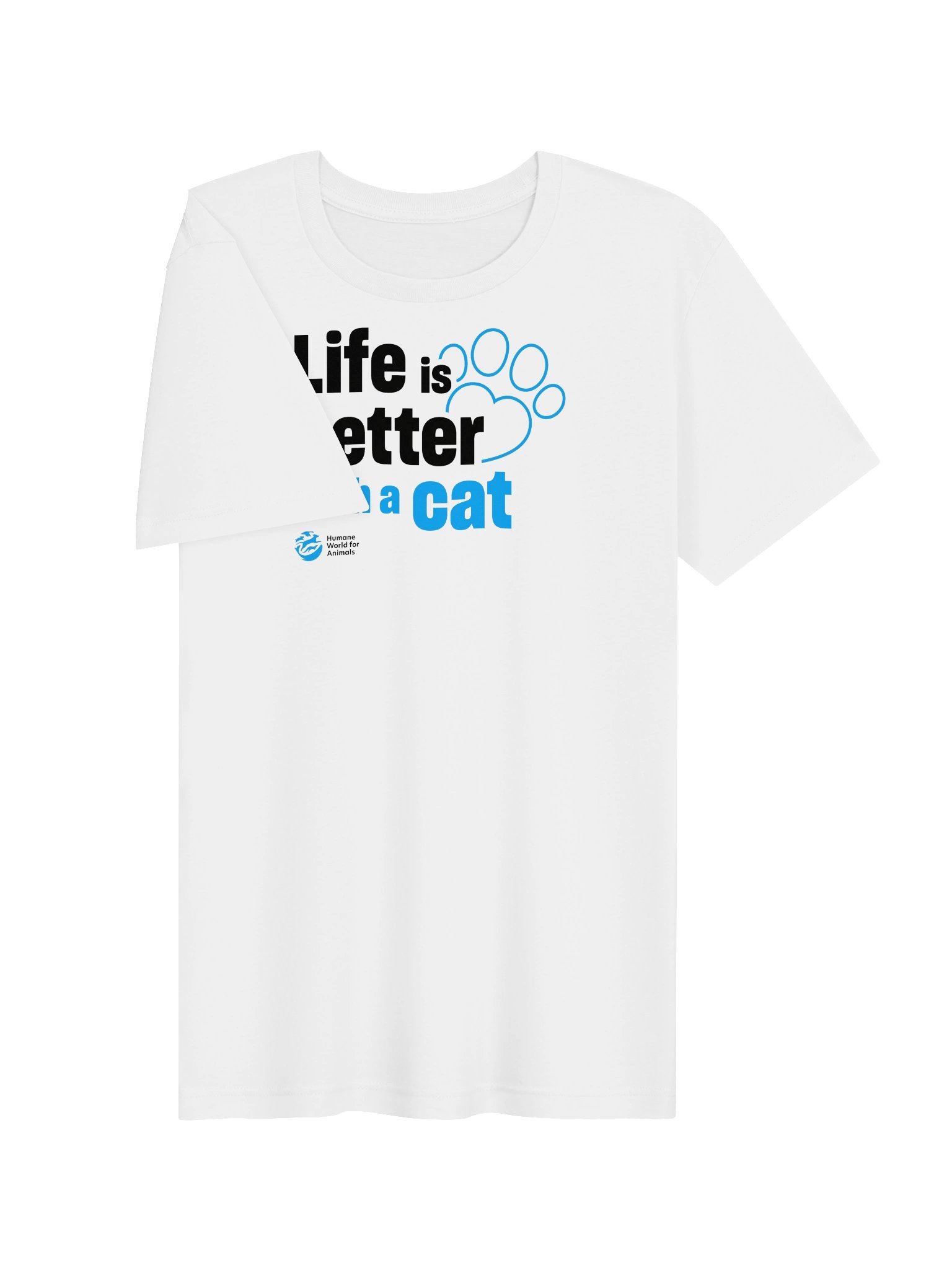 Life is better with a cat - typographic - T-shirt product image (5)