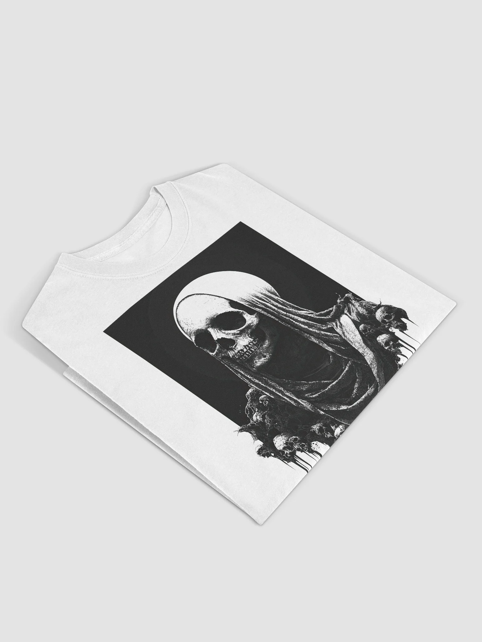 Skeletal Portrait Frame White Long Sleeve Shirt product image (4)