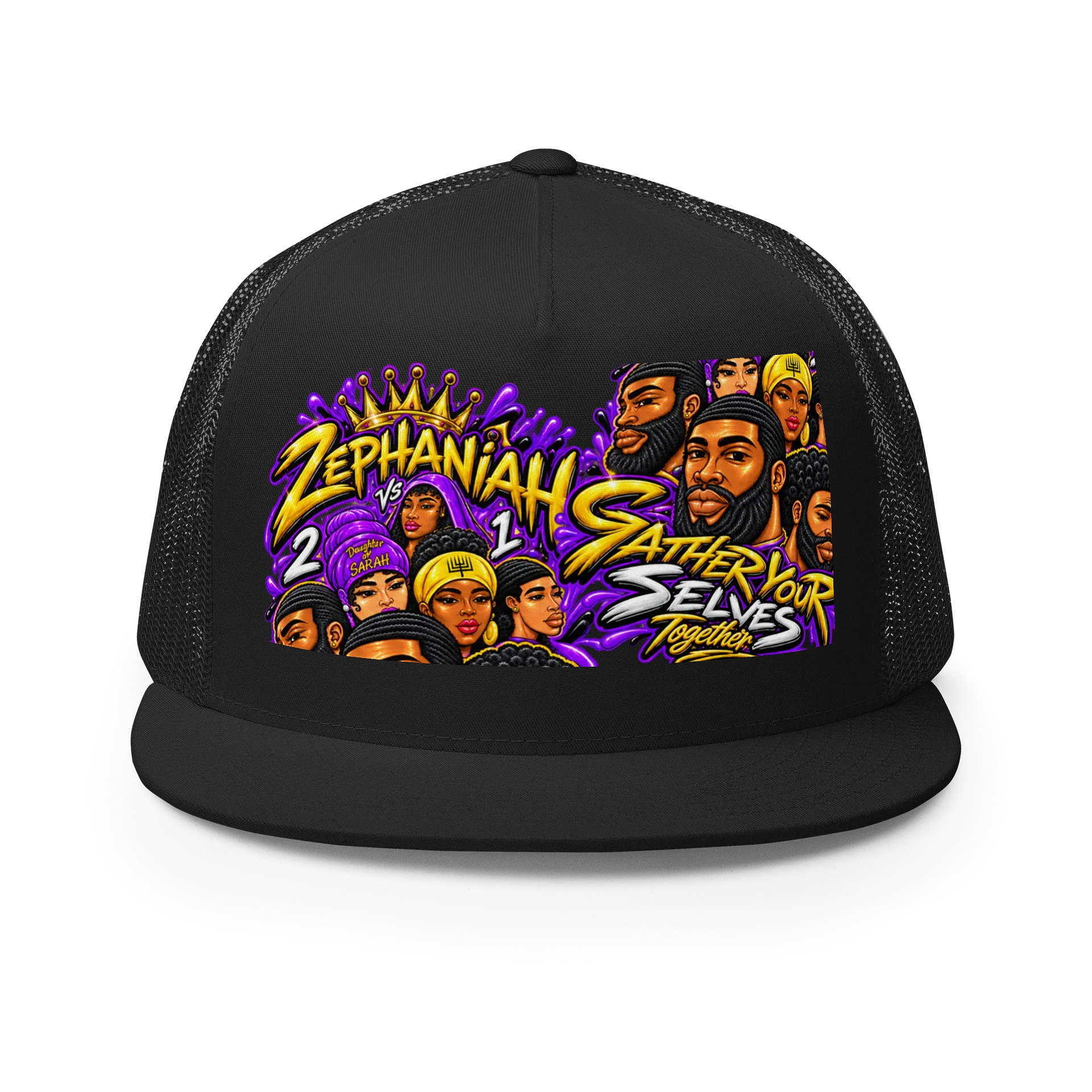 Zephaniah 2 vs 1 Gather Yourselves Graphic Trucker Cap Purple product image (1)
