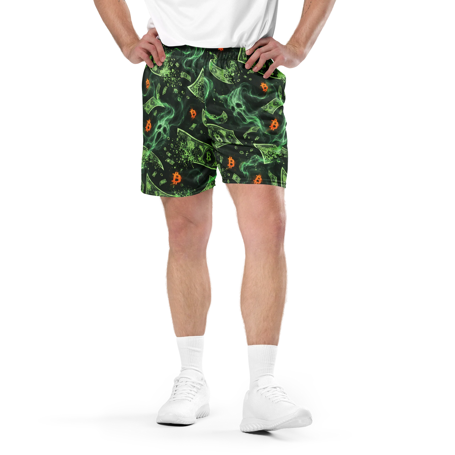 Bitcoin Cash Swirl Mesh Shorts product image (1)
