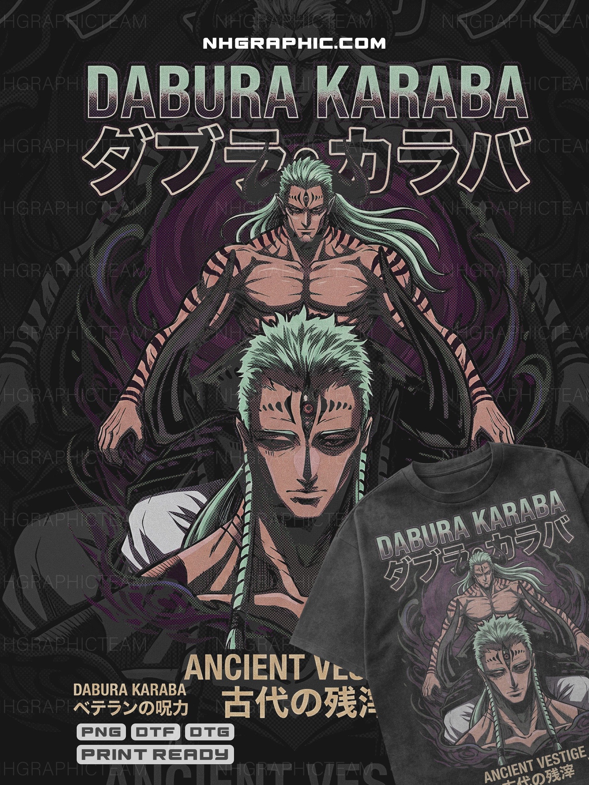 Dabura Karaba vs Mahoraga Halftone PNG Bundle product image (5)