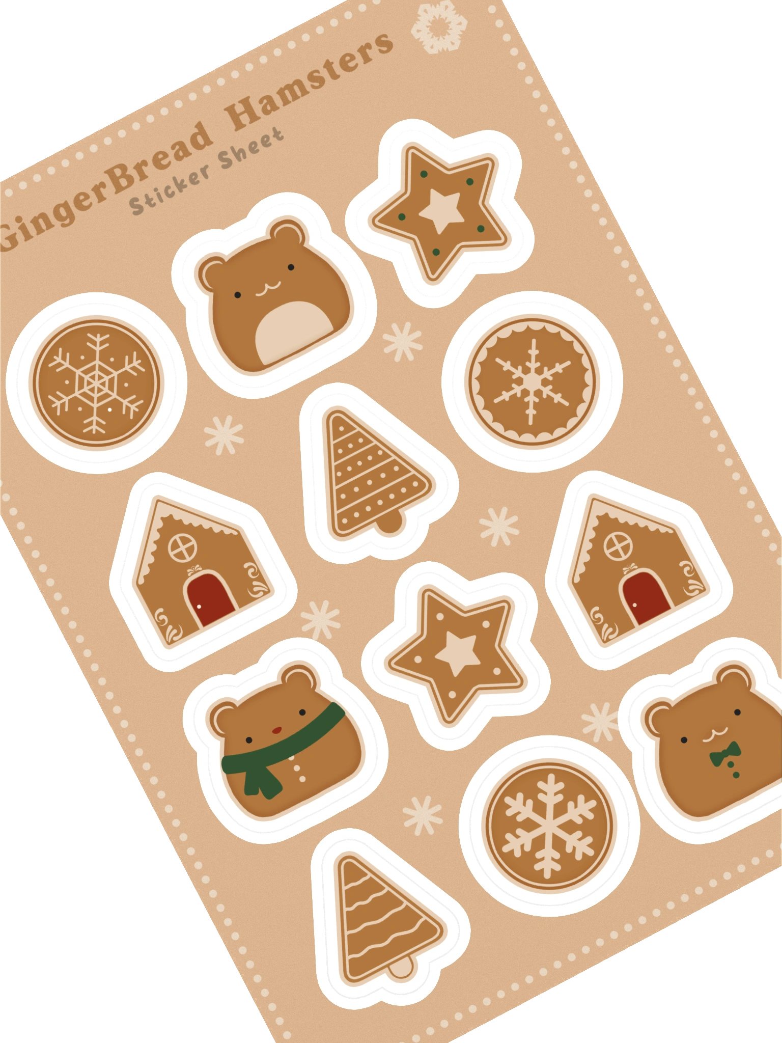 Gingerbread Hamsters Sticker Sheet product image (2)
