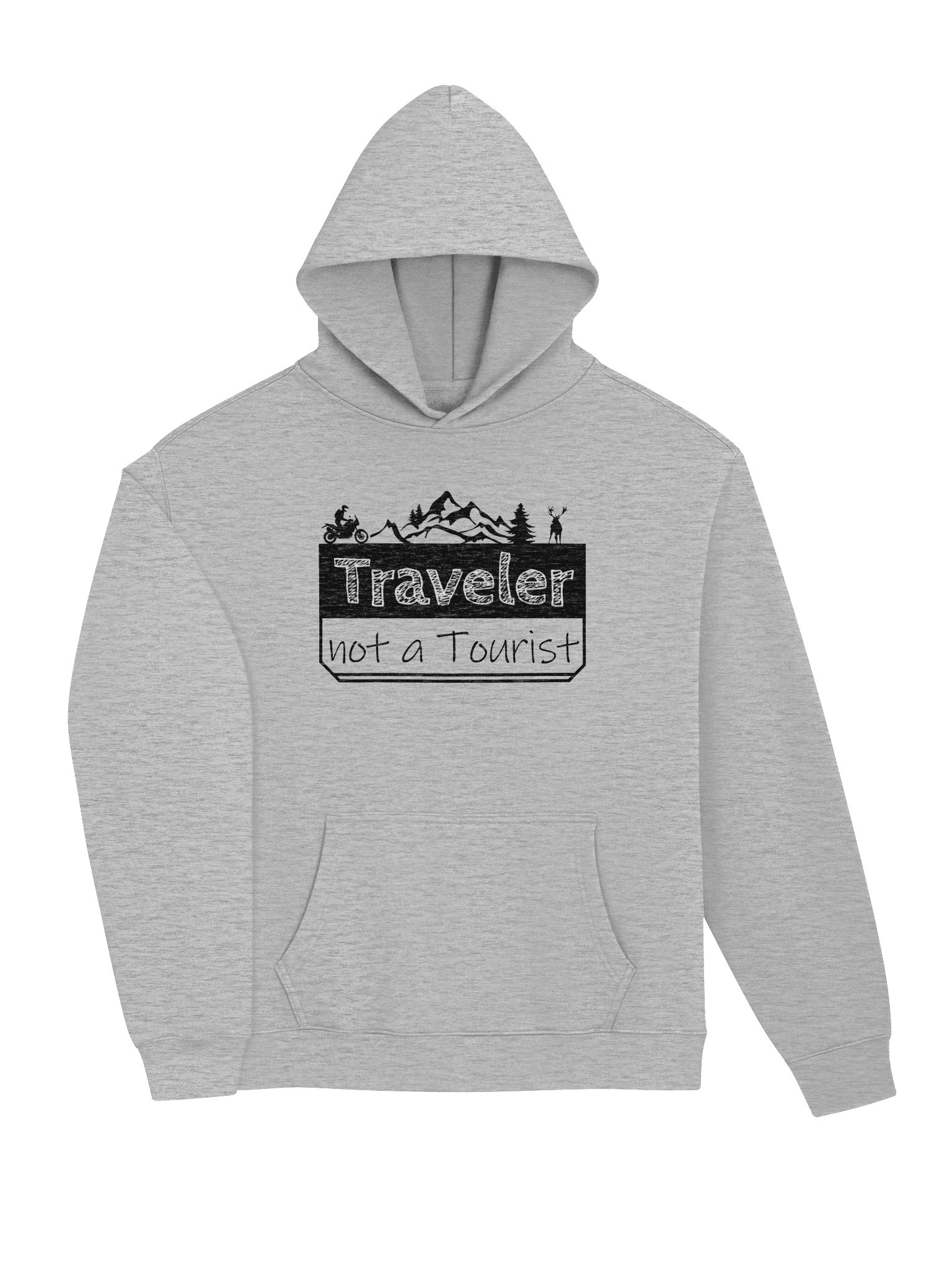 Traveler not a Tourist | Adventure Motorcycle Hoodie product image (2)