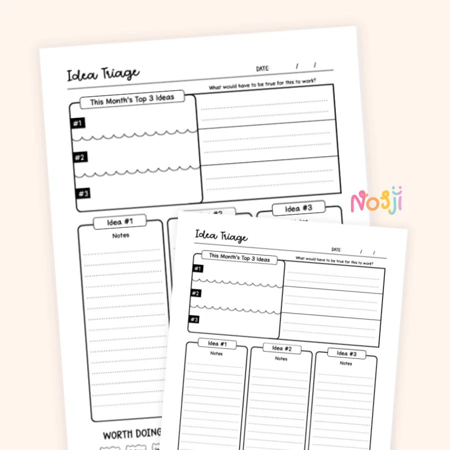 Idea Triage Printable Business Idea Planner product image (1)