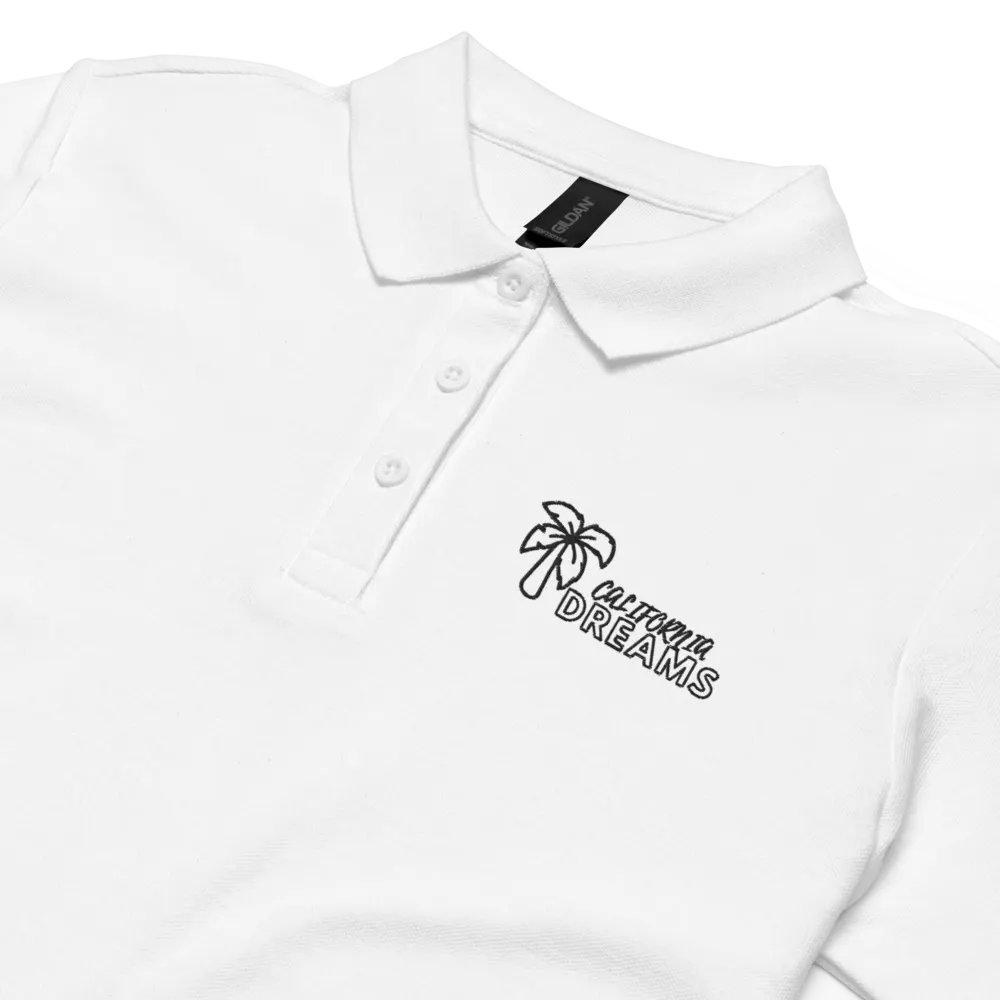 California Dreams Palm Tree Women Polo T-Shirt - White product image (4)