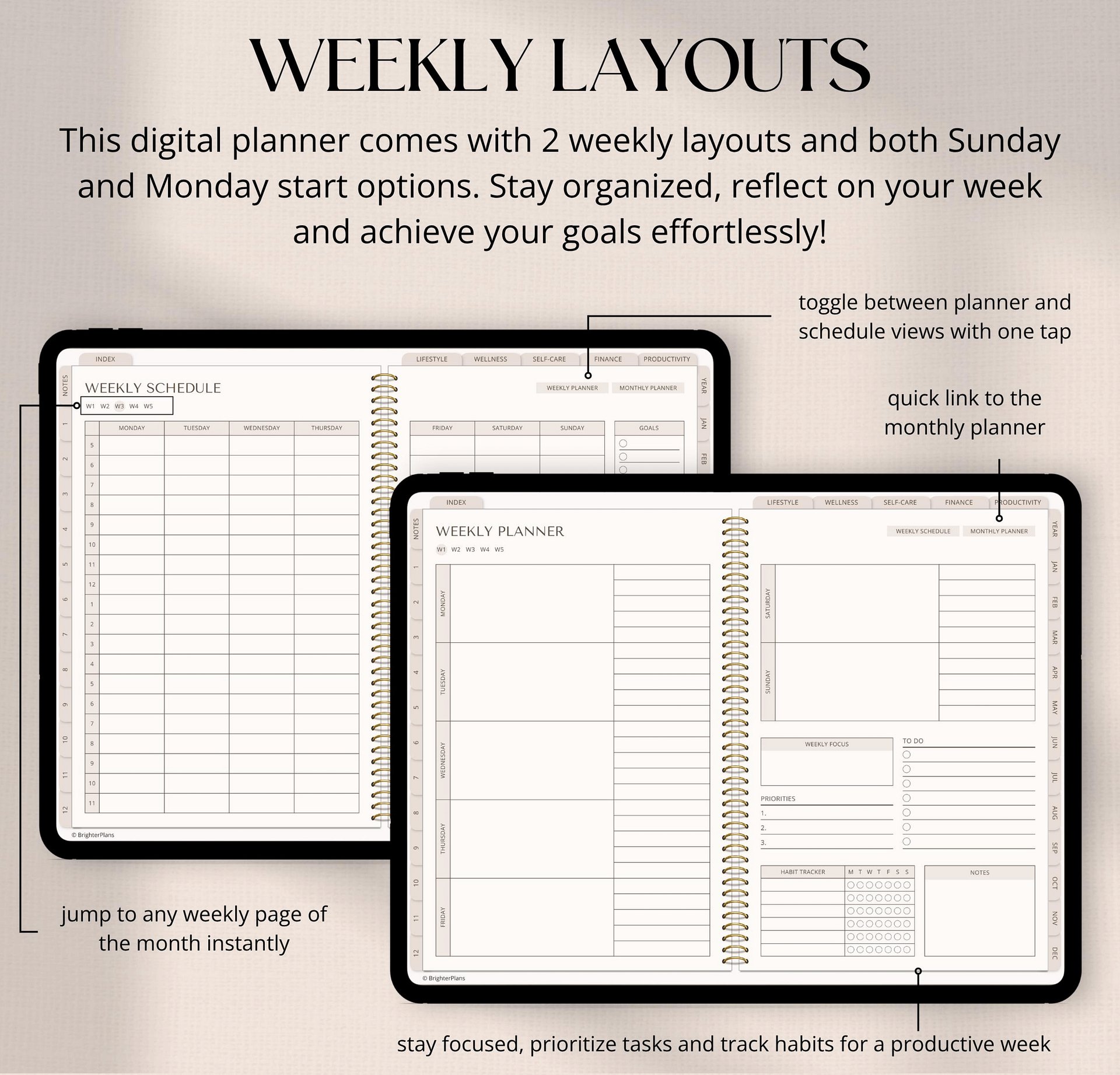 Digital Planner Undated, iPad & Android Planner product image (3)