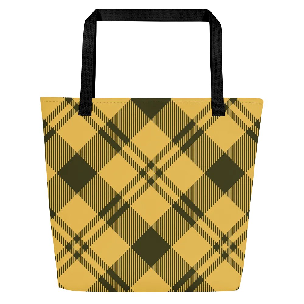 Pizza Love Tote Bag - Yellow Plaid product image (3)