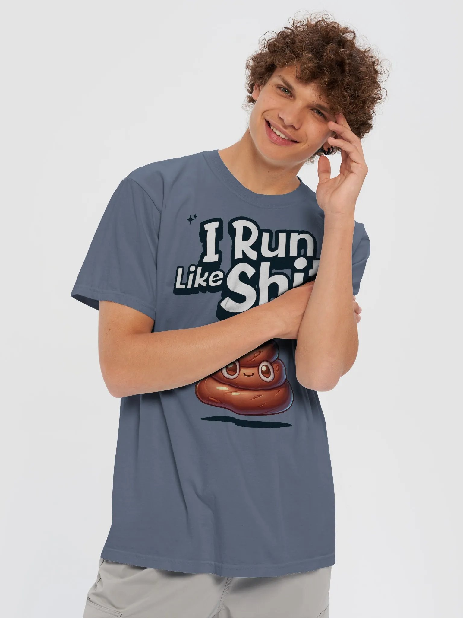 Smiling Poop Emoji 'I Run Like Shit' T-Shirt product image (23)