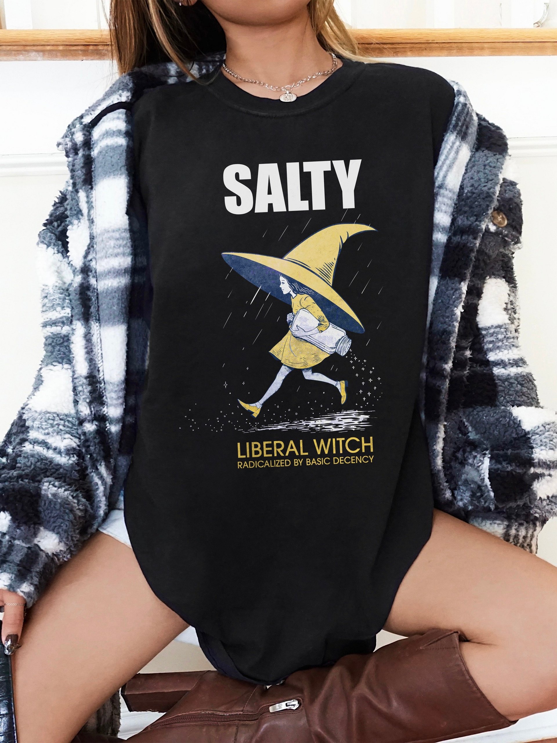 Radicalized By Basic Decency Shirt, Anti Trump Salty Witch T-Shirt, Liberal Witch Parody Shirt product image (12)