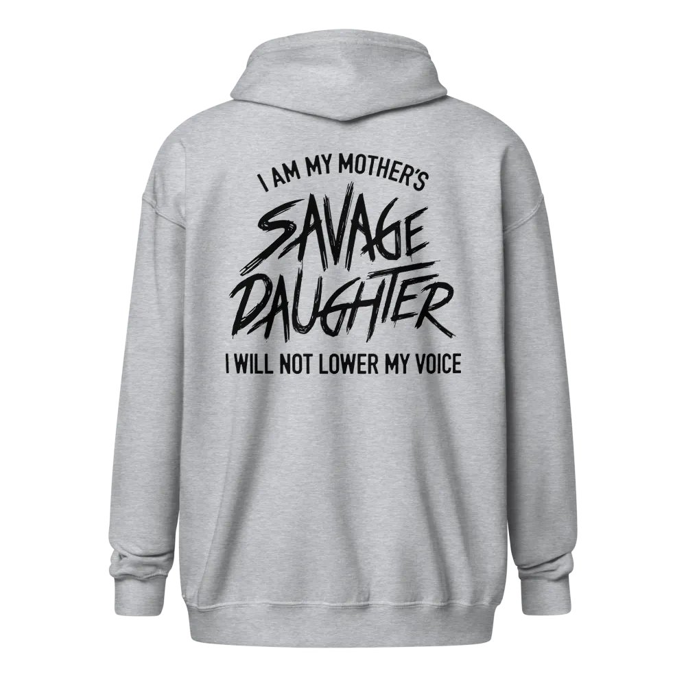 Savage Daughter Heavy Zip Hoodie (black print) product image (1)