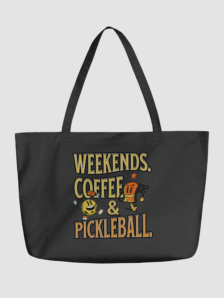 Weekends Coffee And Pickleball Vibes Organic Tote Bag product image (2)