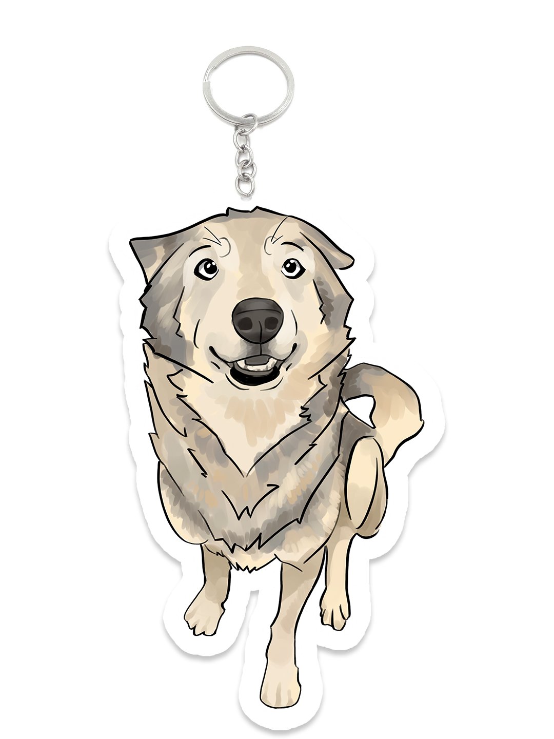 Sitting Wolp Keychain product image (1)