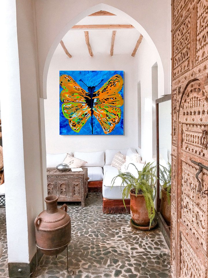 Neon Orange Butterfly Canvas Print product image (2)