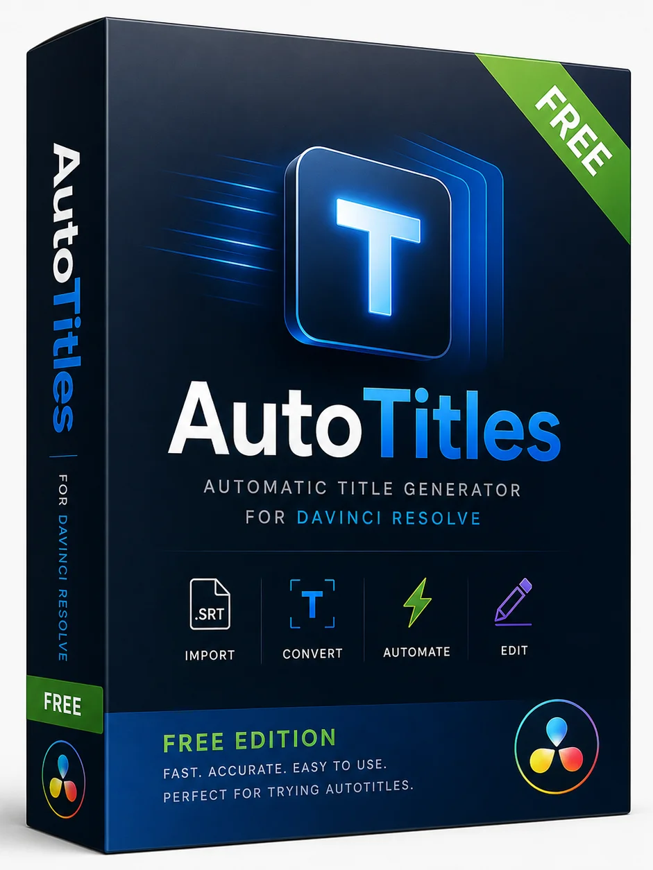 AutoTitles Free for DaVinci Resolve Studio 21 product image (1)