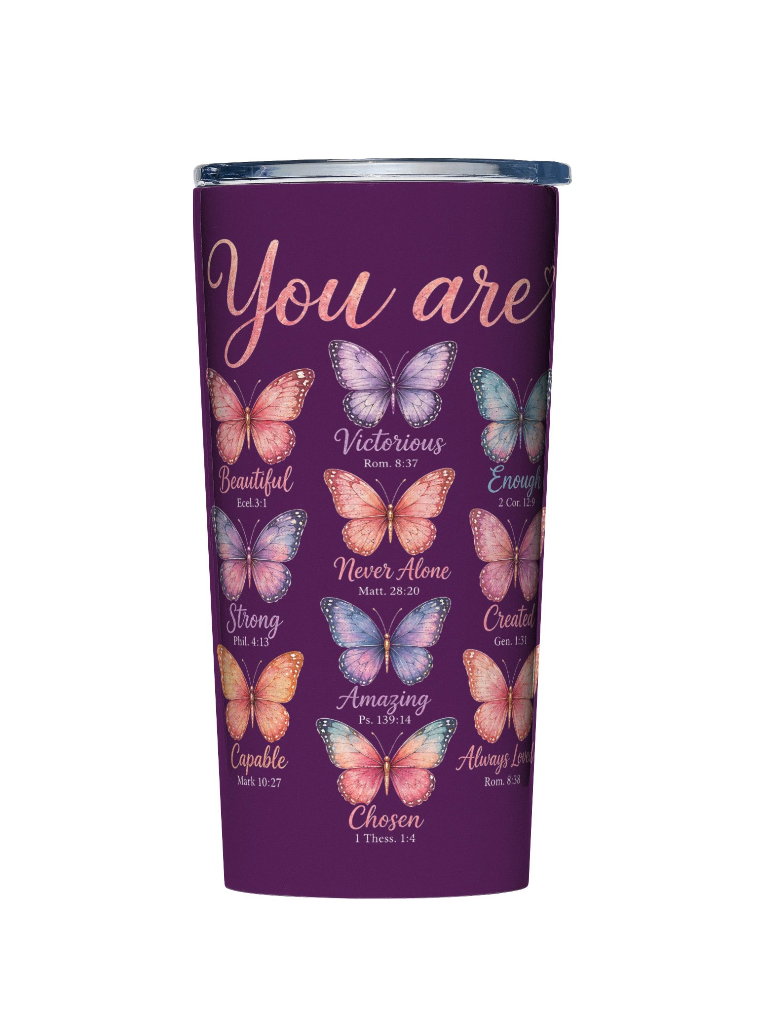 You Are in a Beautiful Royal Purple Butterfly Faith Tumbler product image (1)