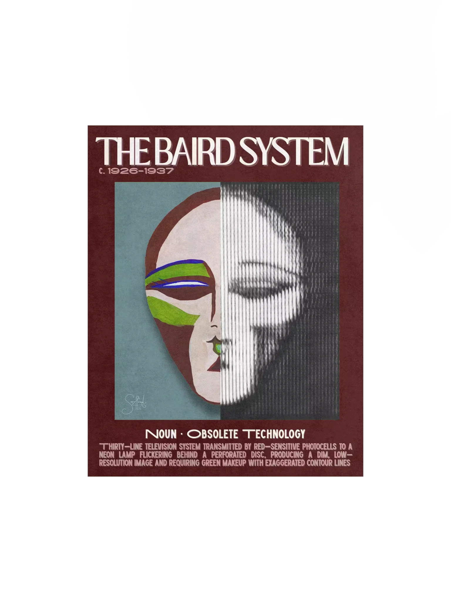 BAIRD SYSTEM Art Print - Early Television Makeup History Poster (11×14) product image (1)