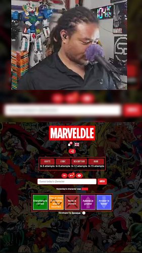 Comic Book Marveldle for Sep 23! How do I do these every day and still forget the different species you can have?! #comics #m...